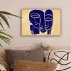 Okergeel - Blauw - Eenvoudige lijnen canvas 2cm klein -sfeer1