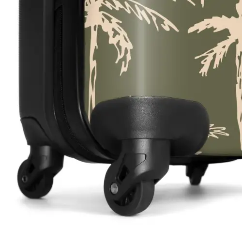 Patronen - Palmbomen op olijfgroen NBS - Handbagage koffer - Kinderen Unisex middel -wiel