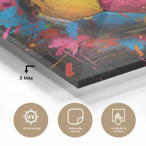 Graffiti - Voetbal - Muur - Street art - Sport plexiglas 5mm klein -sfeer2