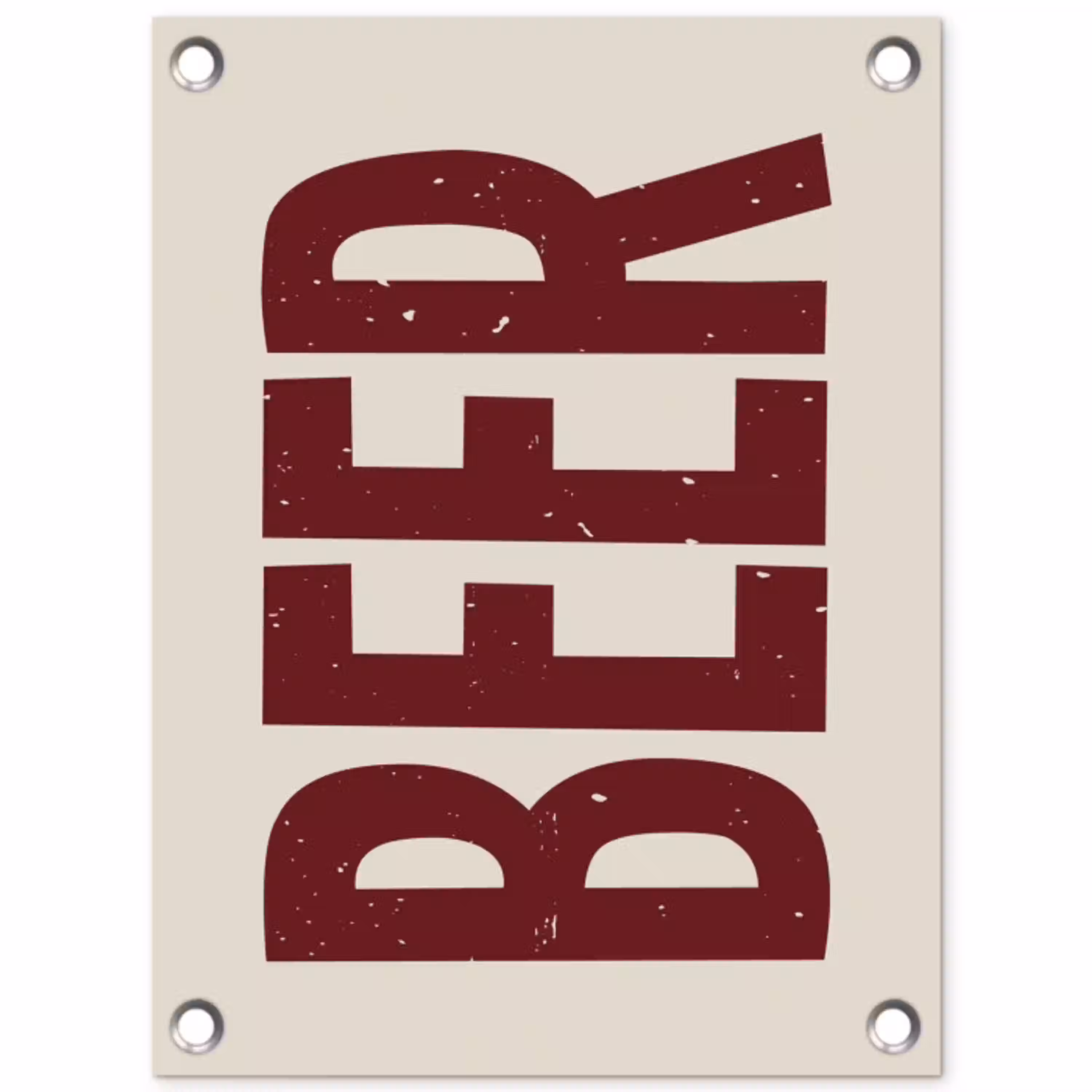Japandi - Beer - Red - Retro tuinposter los doek klein -3d
