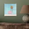 Palmboom - Strandhuis - Roze plexiglas 5mm klein -sfeer3