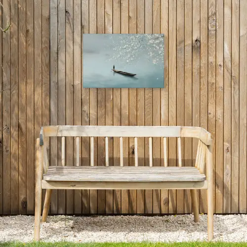 Bloesems - Minimalistisch - Wateroppervlak - Boot Tuinposter op houten frame 2 cm dik klein -sfeer4