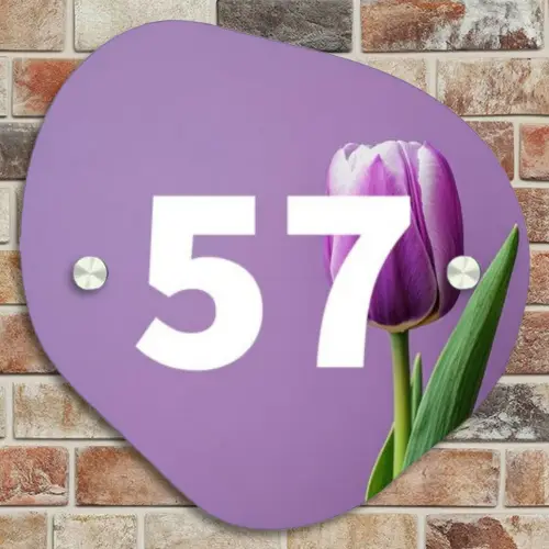 Paarse tulp - Traditioneel Naambord Organisch middel -sfeer10