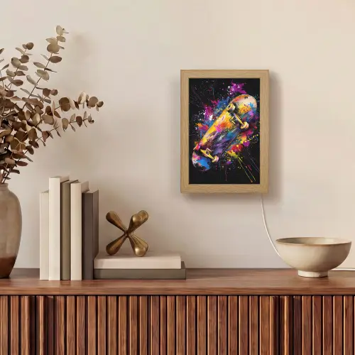 Graffiti - Sport - Skateboard - Skate Light Box met kabel (Tafellamp) klein -sfeer2