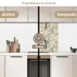 Bloem - Vogel - Kleurrijk keuken achterwand 2 middel 865 -voor-na2_ES