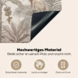 Natuur - Jungle - Ringstaartmaki - Bruin Inductie beschemer met haakjes klein -ky-onderkant-de