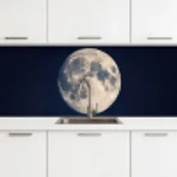 Ruimte - Maan - Kosmos keuken achterwand 2 middel -3d