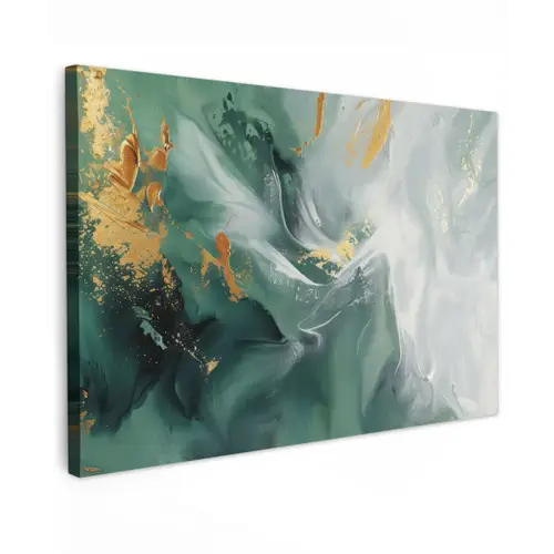 Groen - Modern - Marmer - Abstract canvas 2cm klein -z3d