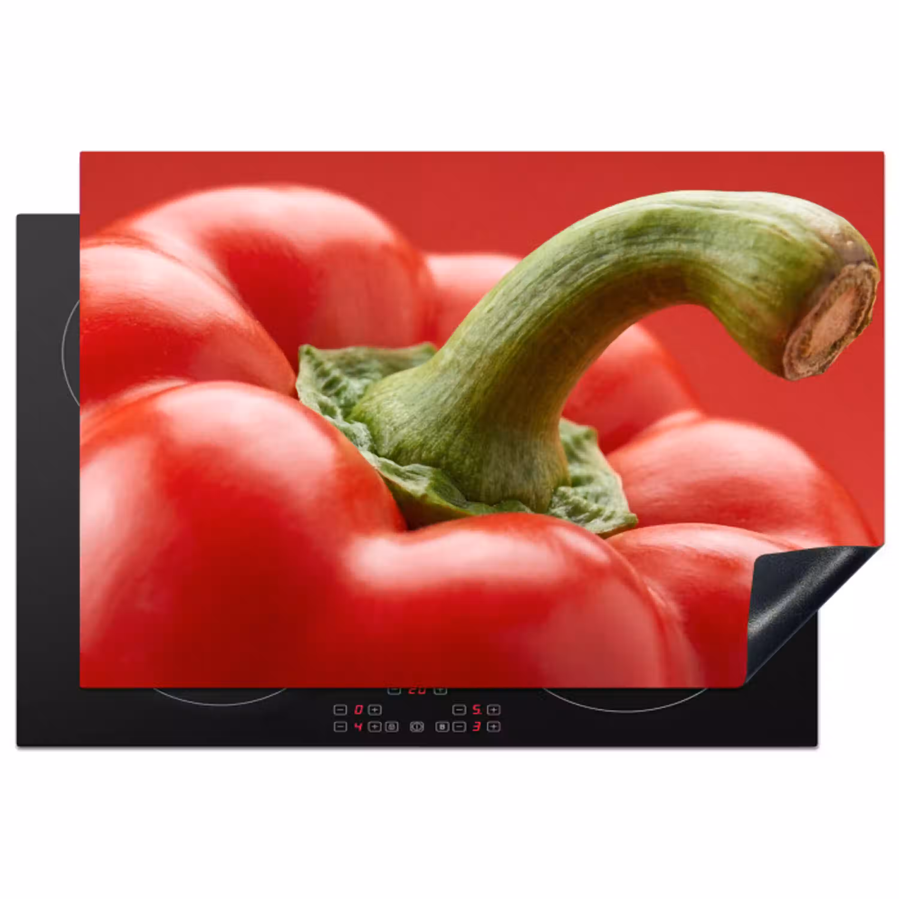 Eten - Paprika - Rood Inductie beschermer vinyl 3mm klein -3d