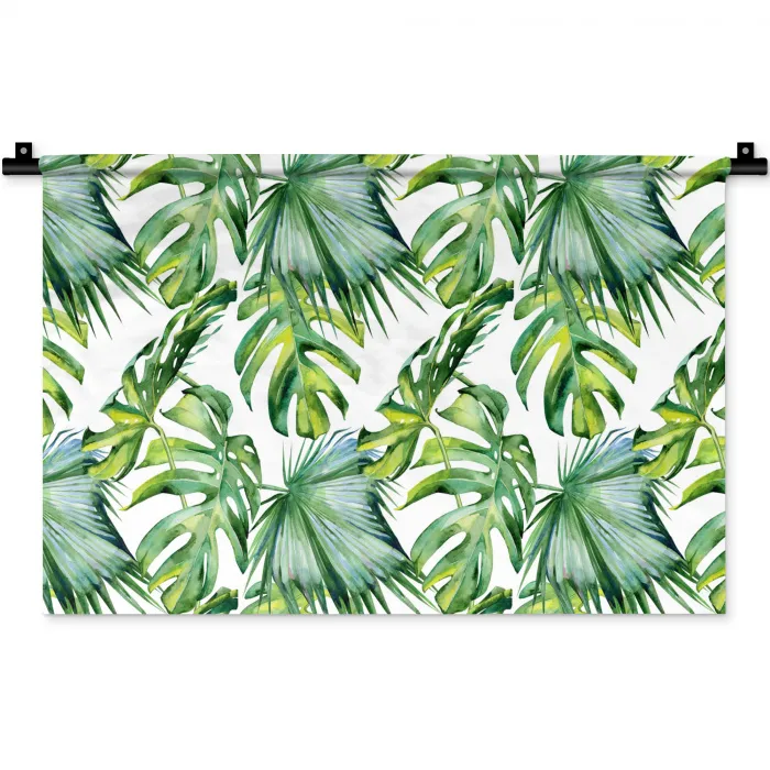 Bladeren - Monstera - Jungle - Tropical Wandkleed katoen klein -zz3d