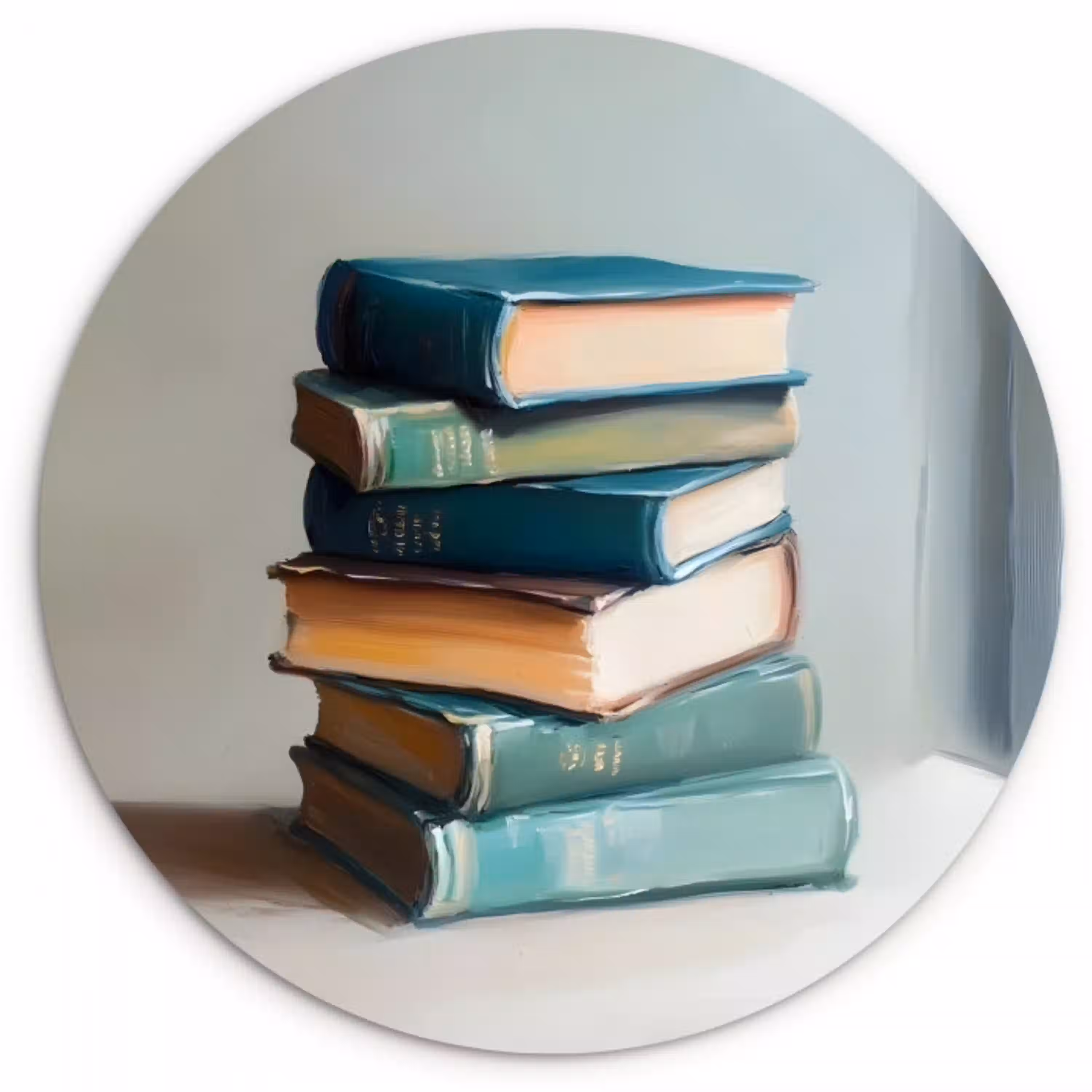 Stapel - Boeken - Groen - Daglicht Wandcirkel kunststof plaat 5mm dik klein -3d