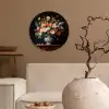 Boeket - Roze - Bloemen - Vaas Wandcirkel kunststof plaat 5mm dik klein -sfeer1