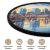 Zonsondergang Frankfurt - Stad - Skyline - Water Fotolijst rond zonder passe partout klein -closeup_NL