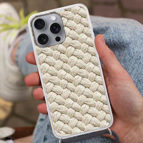 Touw - Gebreid - Beige Hoesje iPhone 16 Pro Max met koord klein 804 -sfeer3