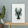 Kreeft - Glossier - Groen - Wit canvas 2cm klein -sfeer4
