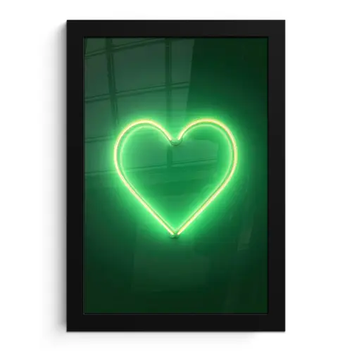 Neon - Groen - Licht fotolijst zwart zonder passe partout klein -3d