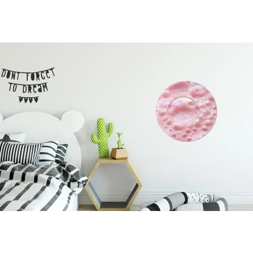 Schuim - Structuur - Roze Wandcirkel aluminium klein -kinderkamer