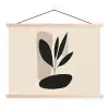 Plant - Beige - Japandi textielposter latten blank klein -3d