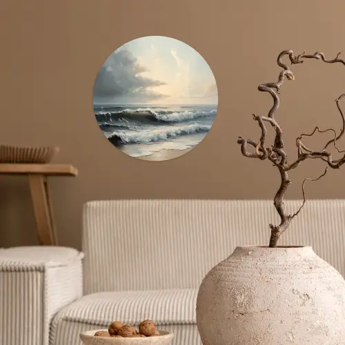 Strand - Zee - Zonsondergang Wandcirkel behangsticker klein -sfeer1