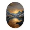 Berglandschap met Gouden Zonsondergang Wandcirkel Ovaal Forex klein -3d