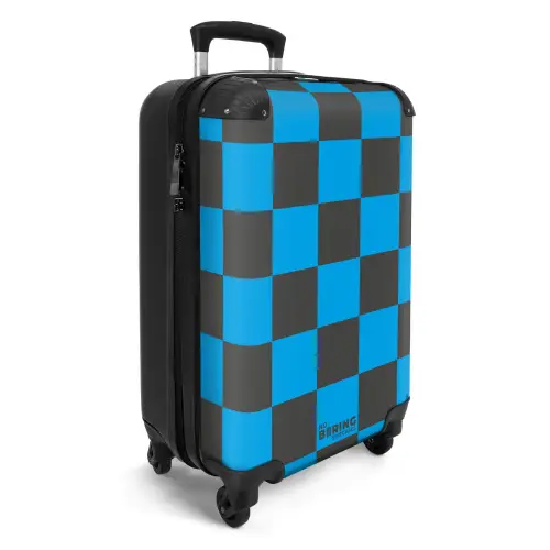 Squares - Zwart/Blauw NBS - Handbagage koffer - Kinderen Unisex middel -productfoto_3d