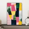 Abstract - Roze - Lappen - Vormen - Geel canvas 2cm klein -sfeer6