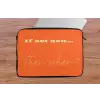 If not now then when - Oranje - Geel - Levendig laptophoes neopreen klein -tafel