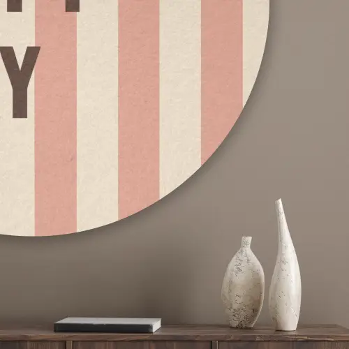Quote - Zomer - Strepen Akoestische PET Vilt - Rond klein -sfeer5_closeup