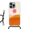 Zon - Heuvels - Abstract - Roze Hoesje iPhone 16 Pro Max met koord klein -3d