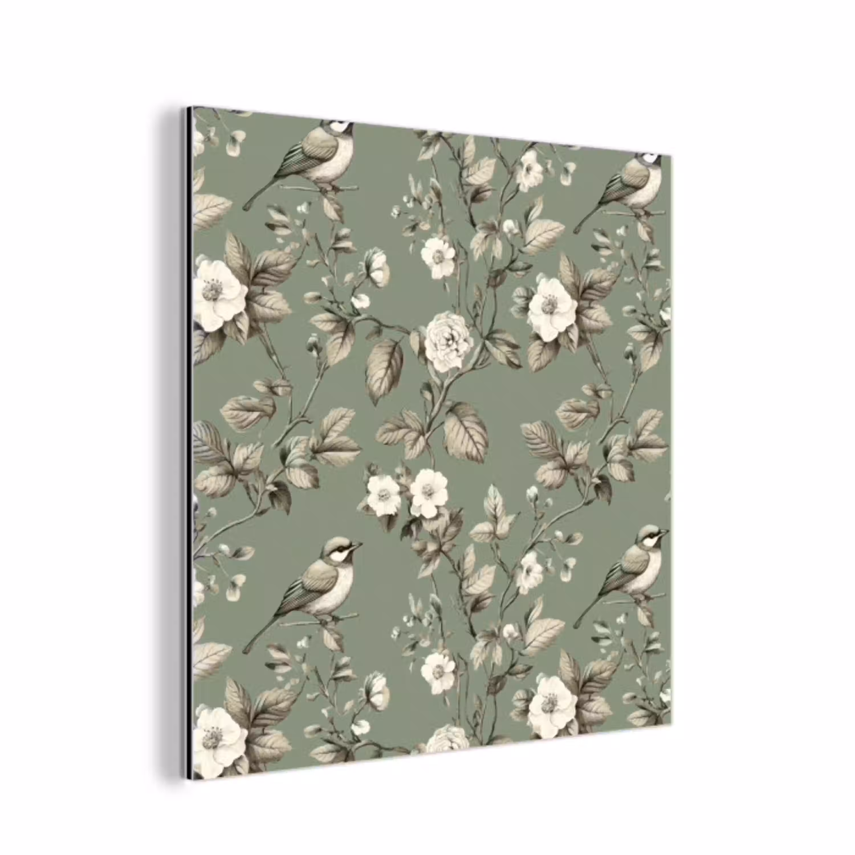 Botanisch - Vogels - Groen aluminium wit klein 46 -3d