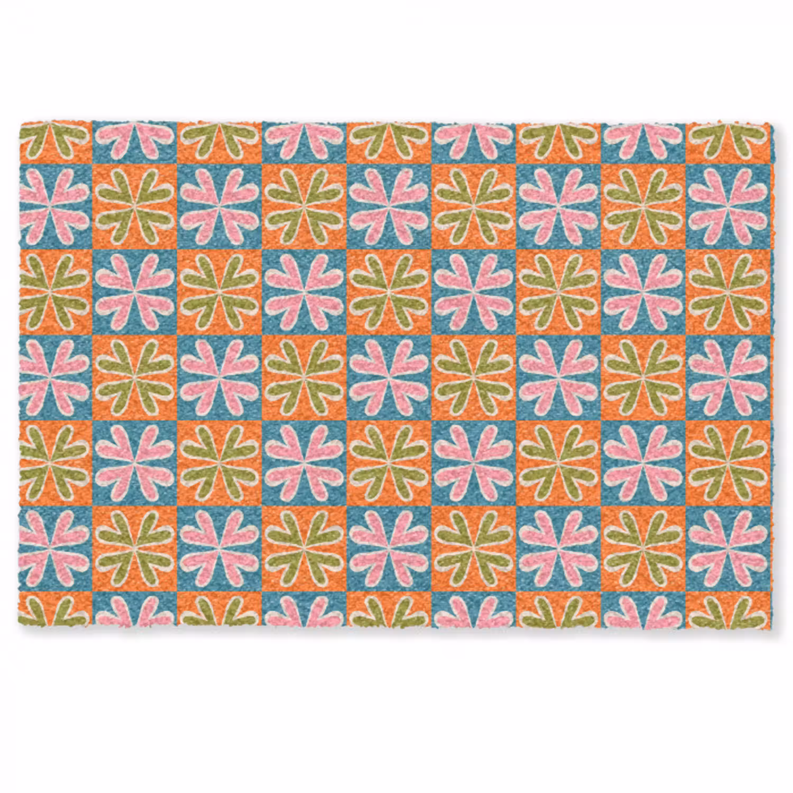Bloemen - Retro - Patroon - Kleurrijk Deurmat klein 898 -zkaufland3d