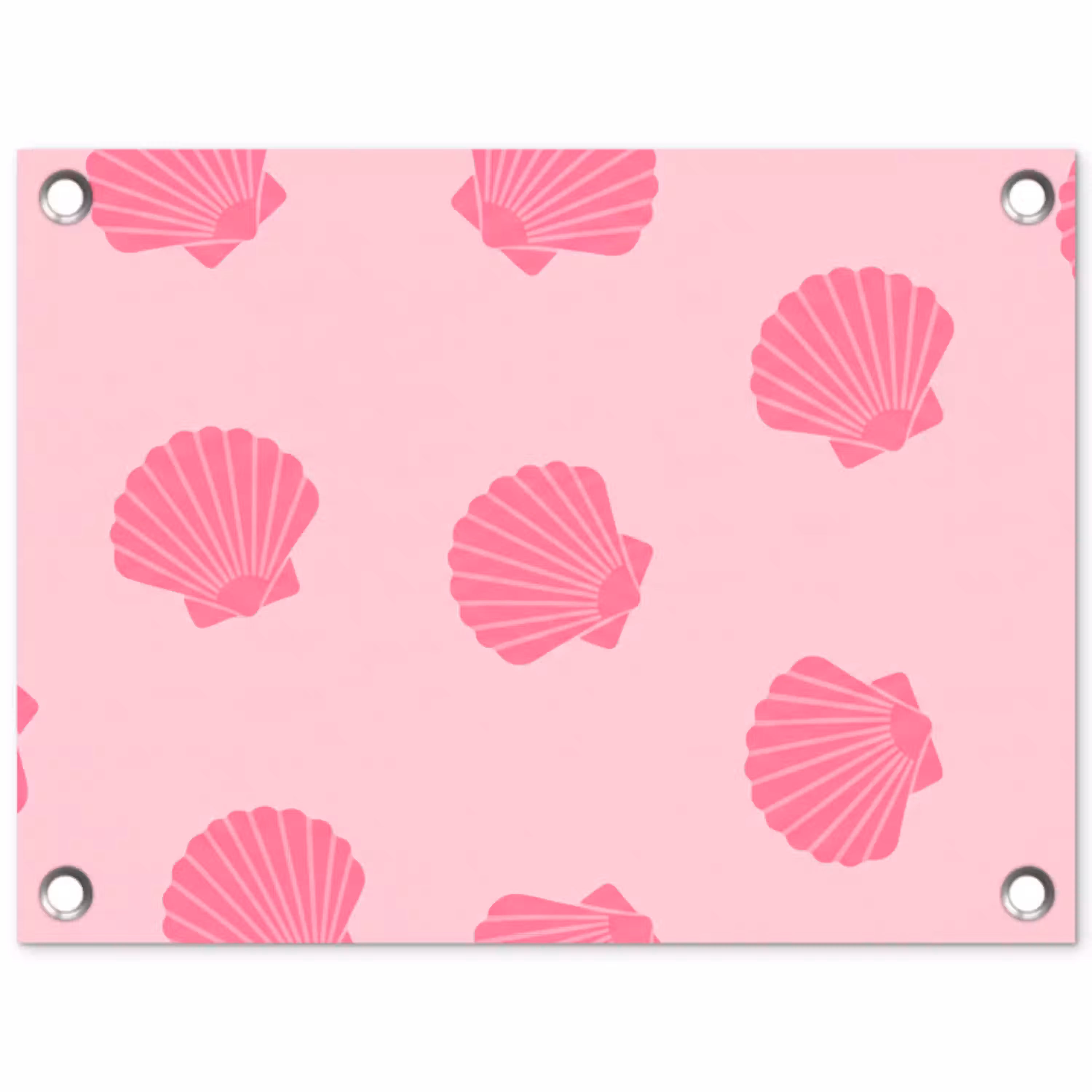 Schelp - Patroon - Zee - Modern - Roze tuinposter los doek klein -3d