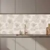 Bloemen - Beige - Planten - Vintage keuken achterwand 2 middel zz_3dshopping