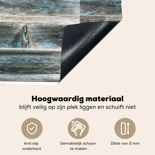 Vintage - Patroon - Hout Inductie beschemer met haakjes klein 777 -ky-onderkant-nl