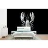 Kreeft - Zilver - Metallic - Luxe fotobehang vinyl groot -bed