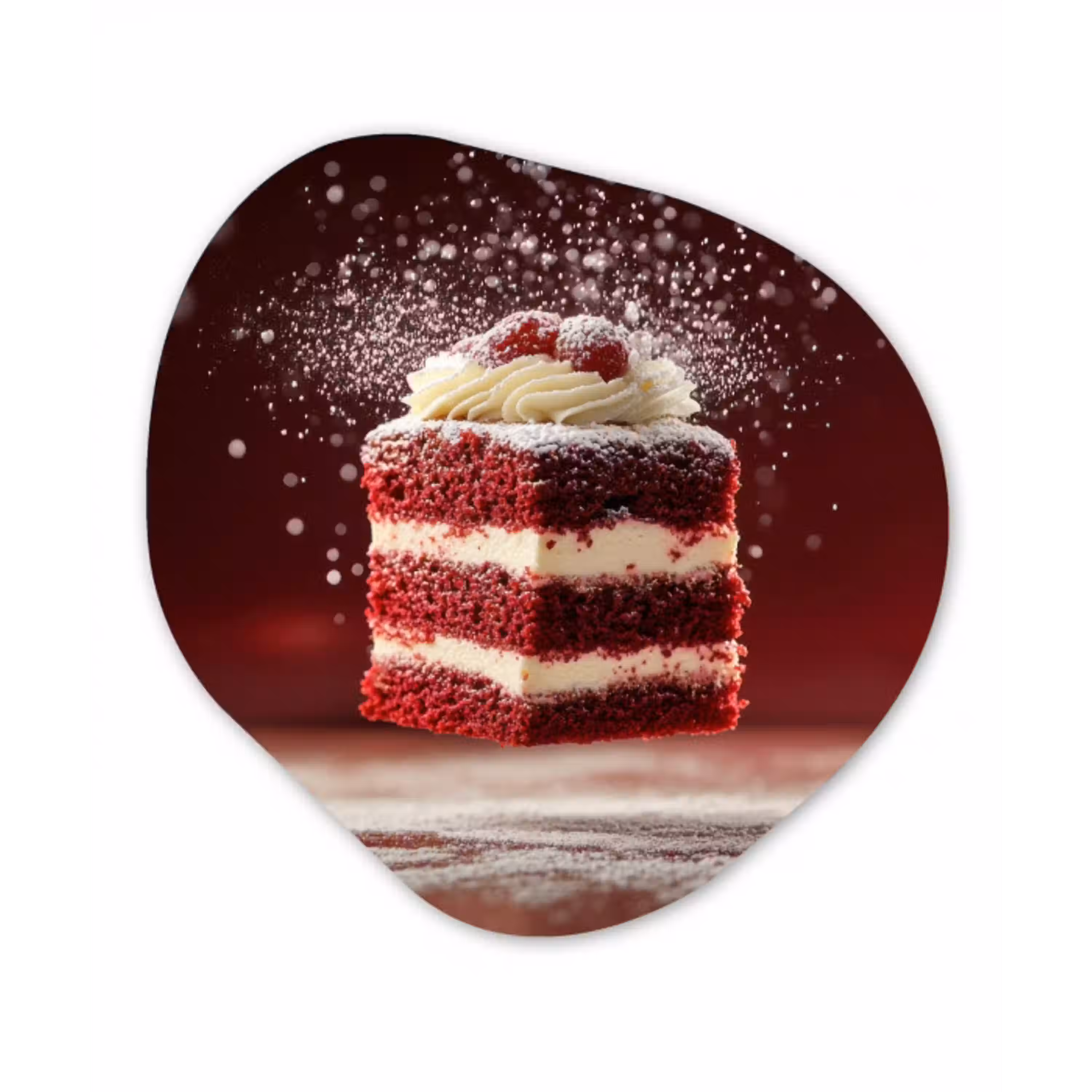 Rode - Velvet - Taart - Eten Wandcirkel Organisch Plexiglas middel -3d