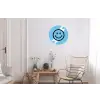 Smiley - Blauw - Bliksem Wandcirkel aluminium klein -woonkamer