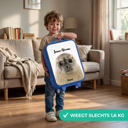 Zyon Zeehond Kinderkoffer - Blauw klein -sfeer2_NL