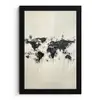 Wereldkaart - Zwart - Inkt fotolijst zwart zonder passe partout klein -3d