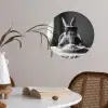 Konijn - Bunny - Zonnebril - Tafelkleed - Pasta - Schattig Wandcirkel behangsticker klein -sfeer3
