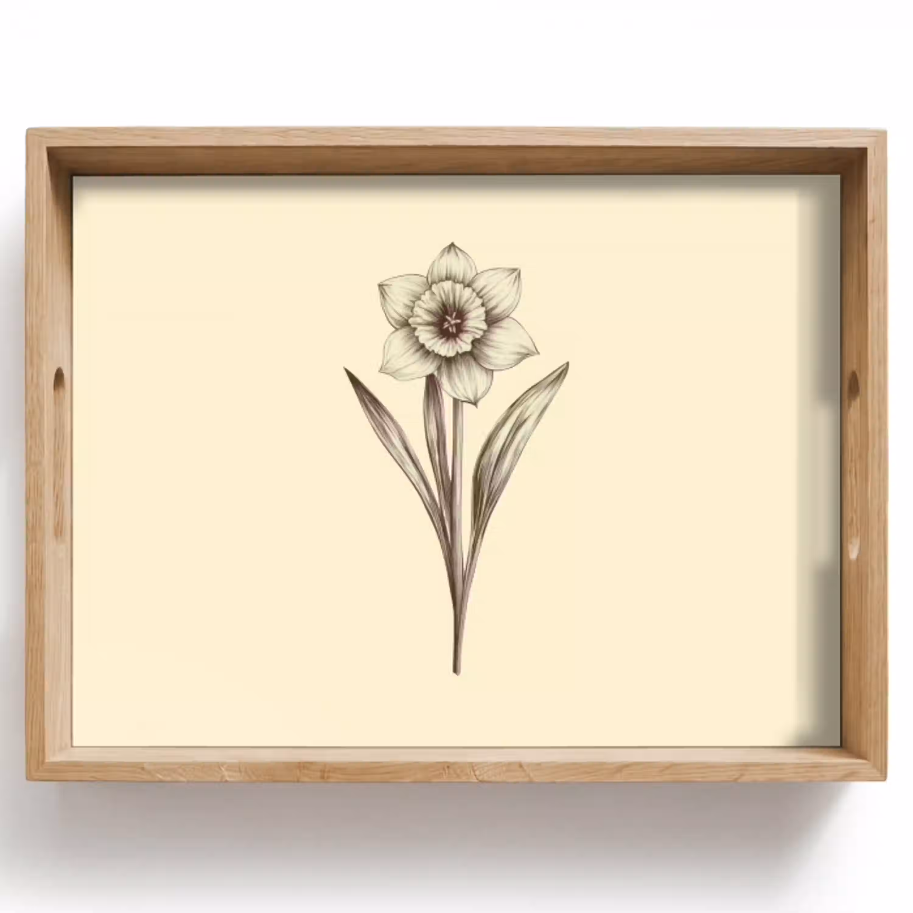 Zwart - Narcis - Illustratie Dienblad Rechthoek middel -z3d_shopping