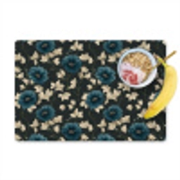 Botanisch - Bloemen - Blauw Placemat vinyl groot 368 -zzzproduct_Kitchenyeah-website
