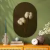 Takken - Katoen - Wit - Bollen Wandcirkel Ovaal Glas middel -sfeer2