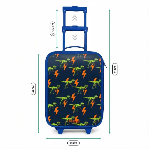 Bliksemsnelle raptors Kinderkoffer - Blauw klein -productfoto_formaten