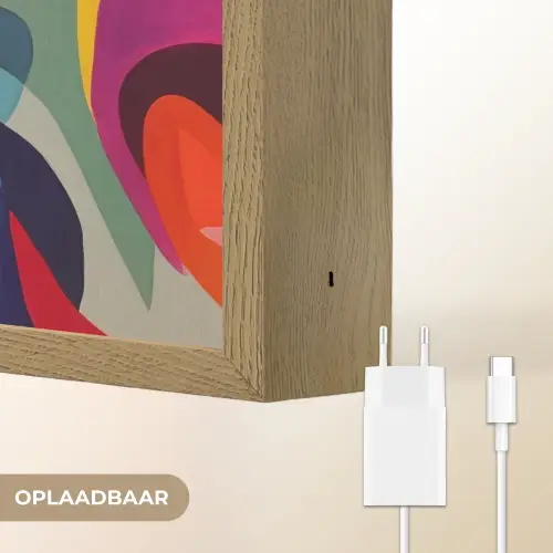 Abstract - Kleurrijk - Golven - Lijnen Light Box met batterij (Wandlamp) middel -USP_websiteoplaadbaarNL