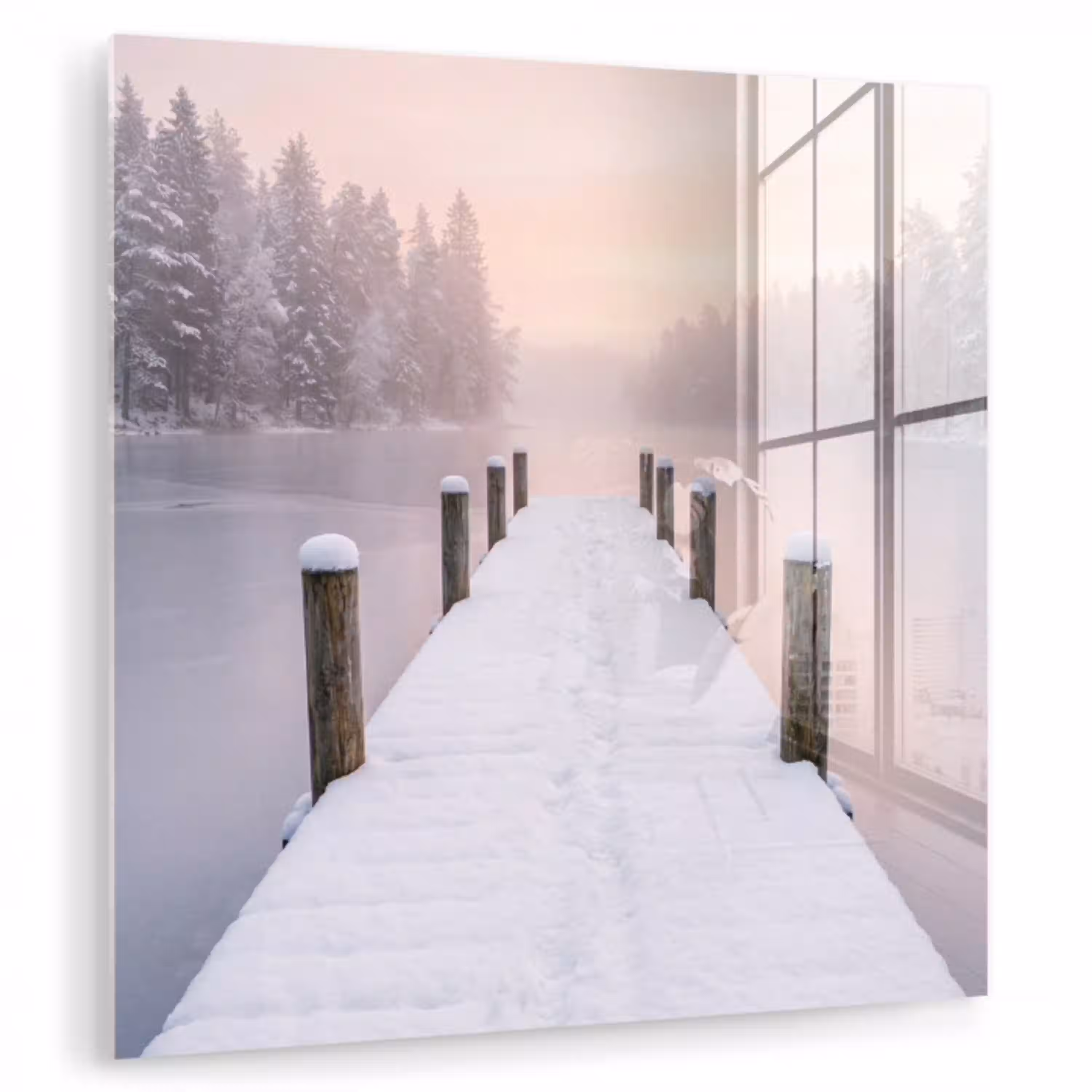 Steiger - Meer - Mist - Winter - Serene plexiglas 5mm klein -zzzproduct_nieuw