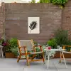 Palmblad - Subtiel - Groen - beige Tuinposter op houten frame 2 cm dik klein -sfeer3