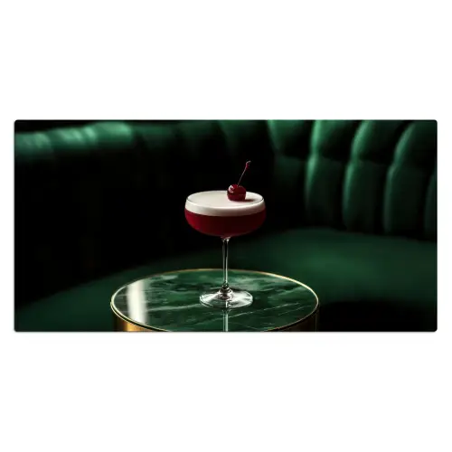 Kers - Cocktail - Rood - Marmer Muismat XXL klein -3d_leeg