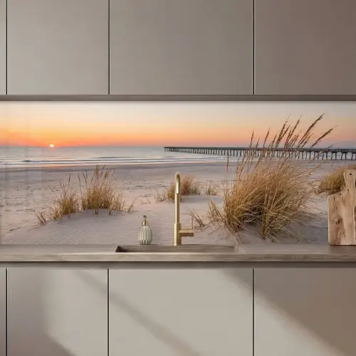 Pier - Zonsondergang - Strand keuken achterwand 2 middel zz_3dshopping