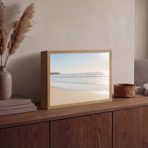 Zee - Zon - Zand Light Box met batterij (Wandlamp) middel -sfeer2